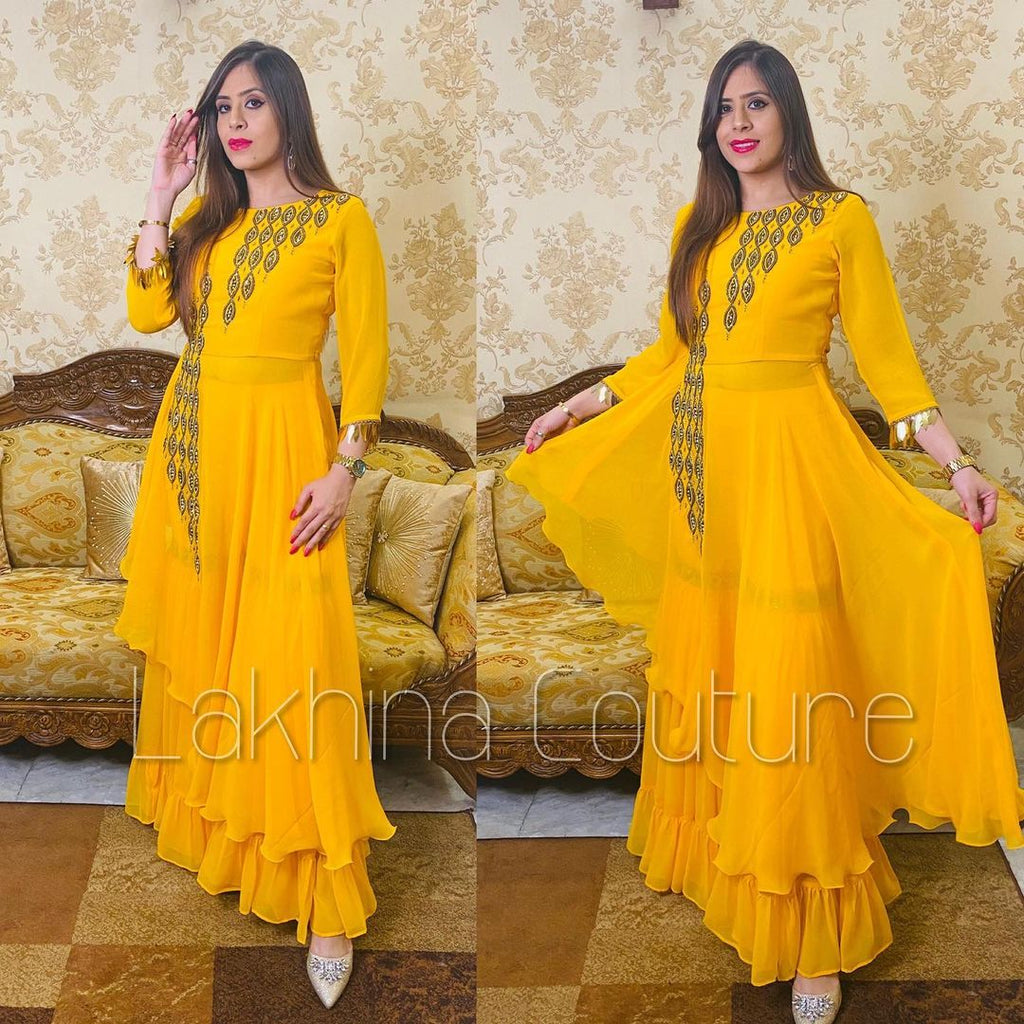 Yellow Embroidered Suit