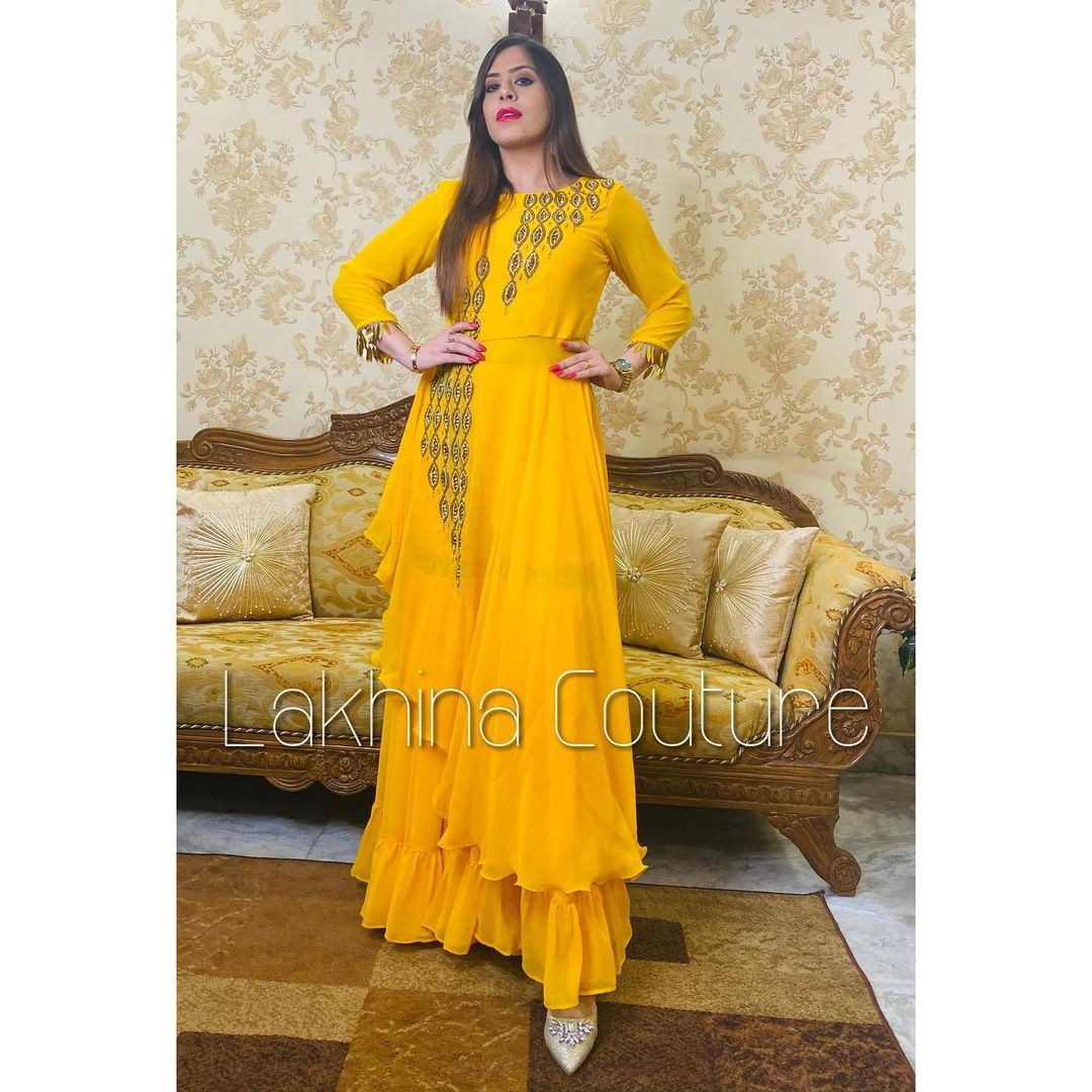Yellow Embroidered Suit
