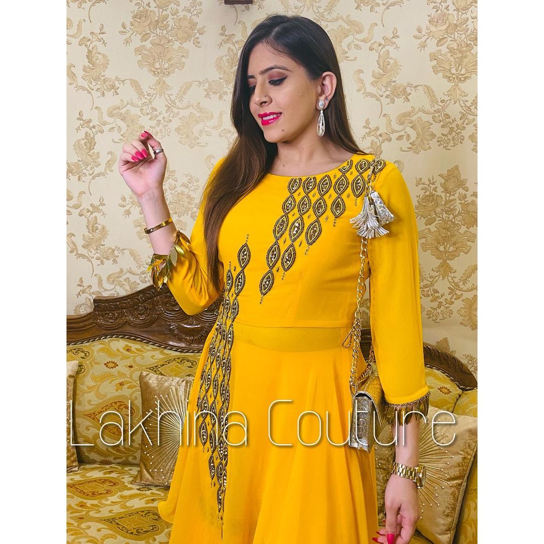 Yellow Embroidered Suit