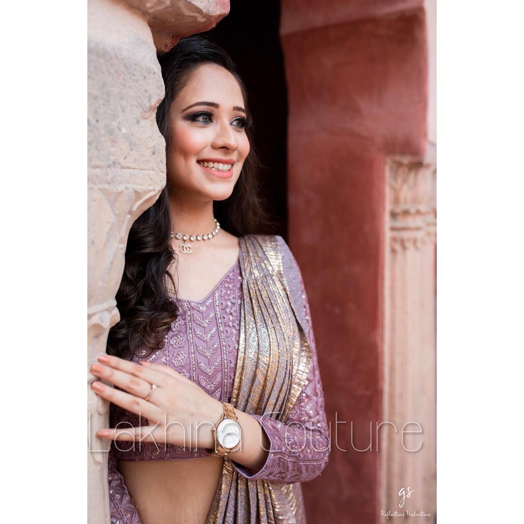 Lilac Ruffle Saree