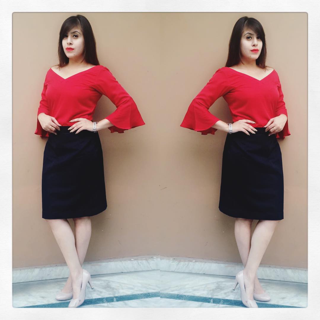 Off Shoulder Red Top