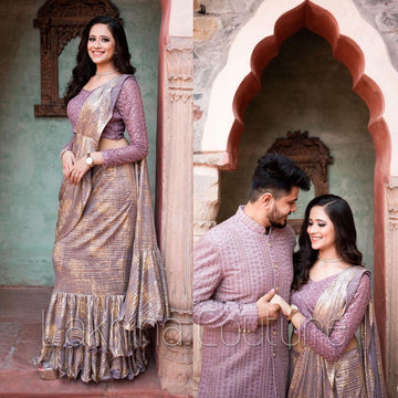 Lilac Ruffle Saree