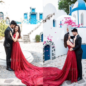 Red Lurex Gown