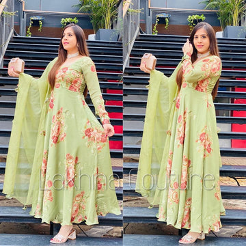 Olive Green Anarkali