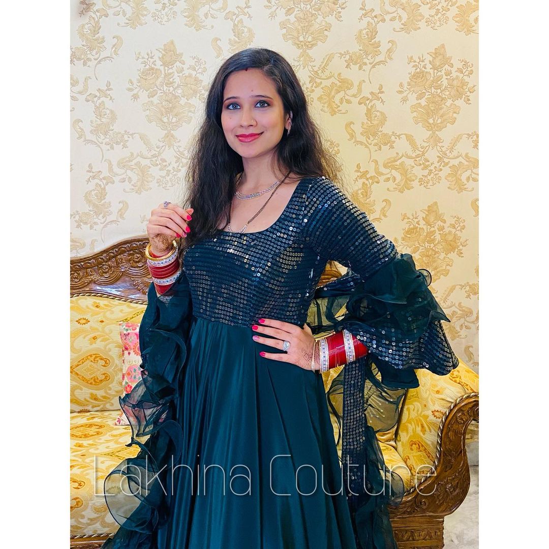 Forest Green Anarkali