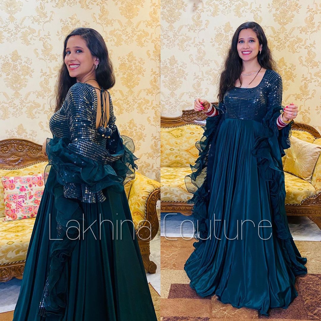 Forest Green Anarkali