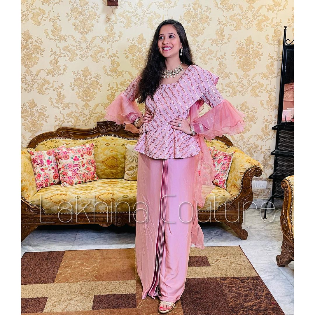 Blush Pink Saree Gown