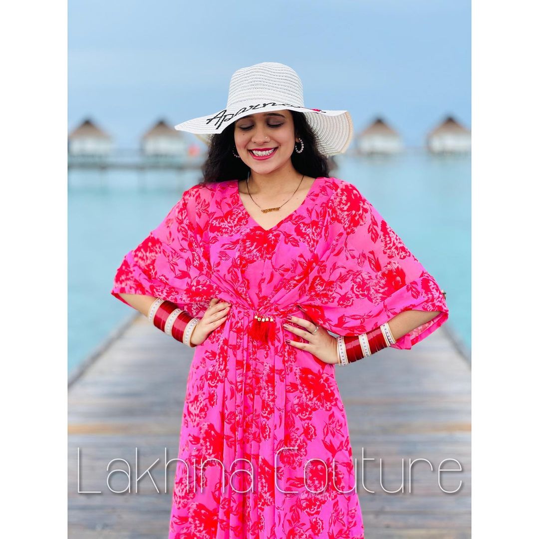 Pink Butterfly Kaftaan