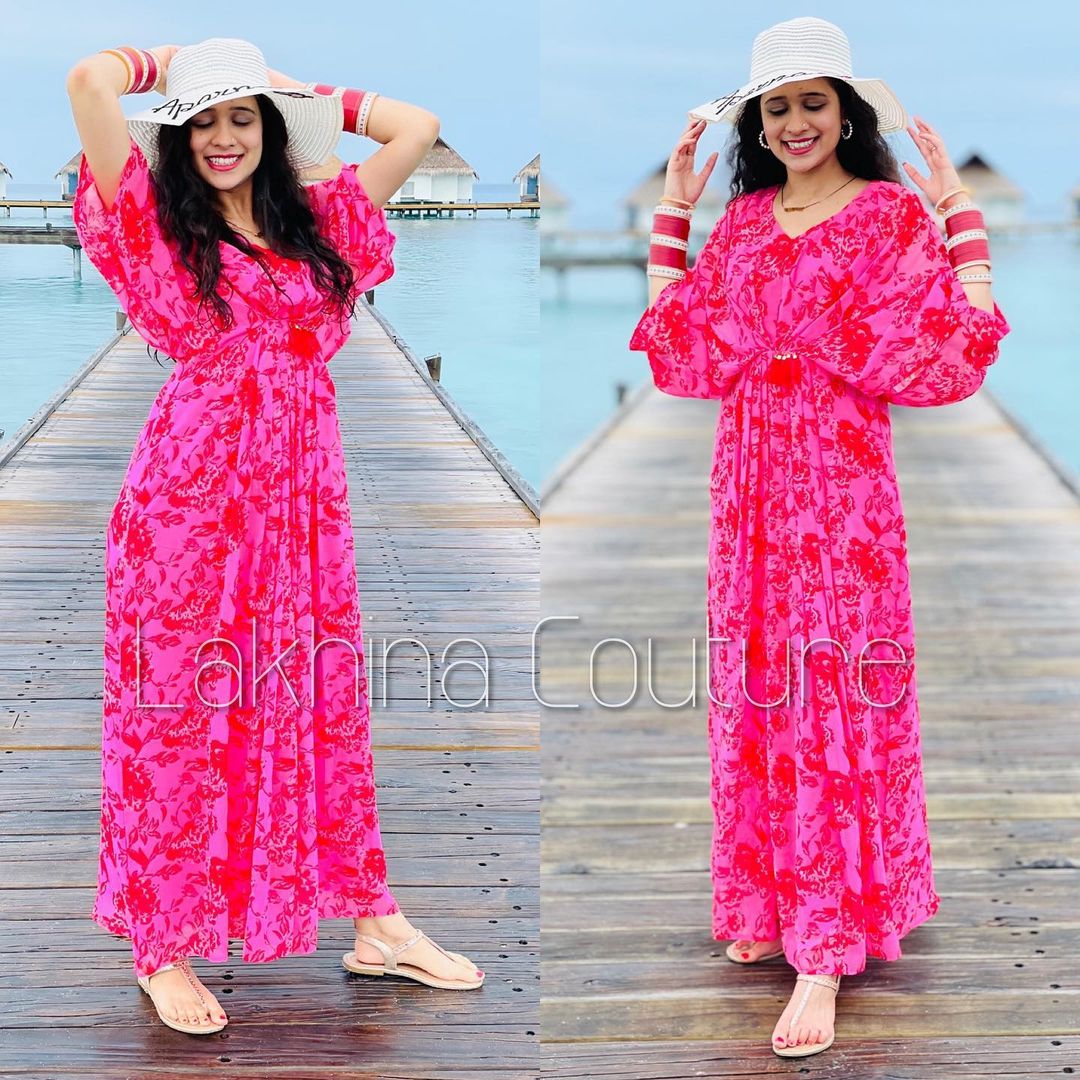 Pink Butterfly Kaftaan