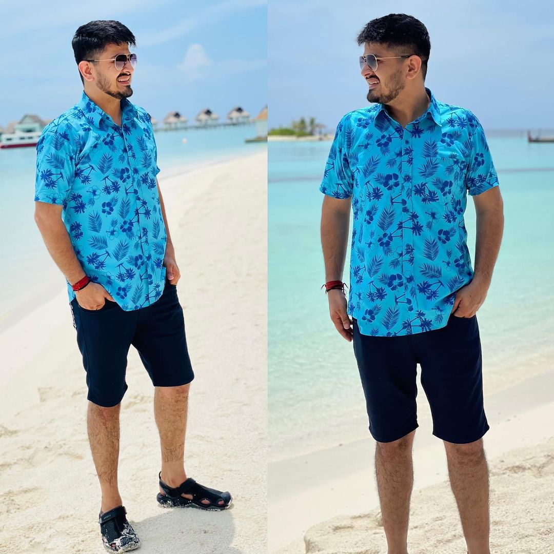 Menswear Turquoise Cotton Shirt