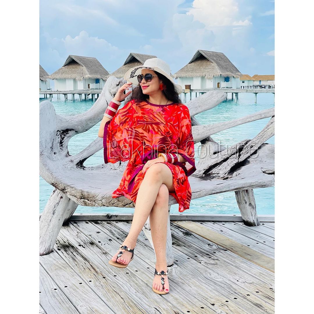 Orange Coral Reef Kaftaan