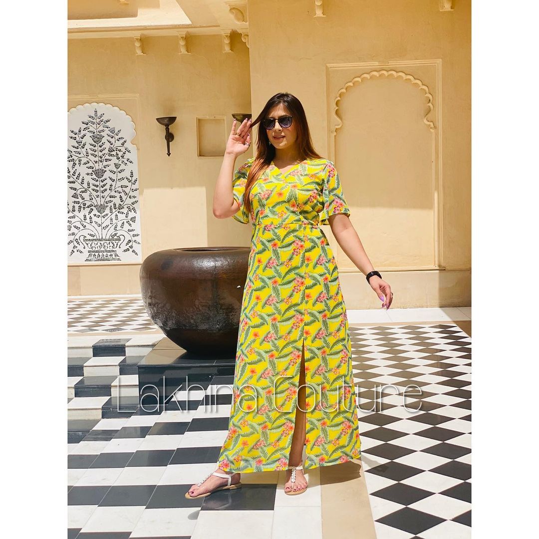 Yellow Georgette Maxi