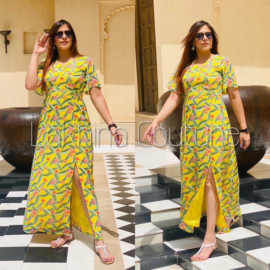 Yellow Georgette Maxi