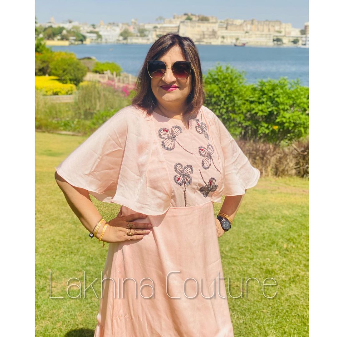 Peach Embroidered Gown
