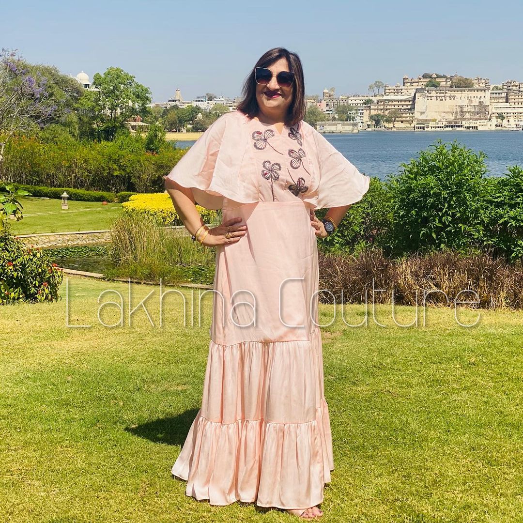 Peach Embroidered Gown