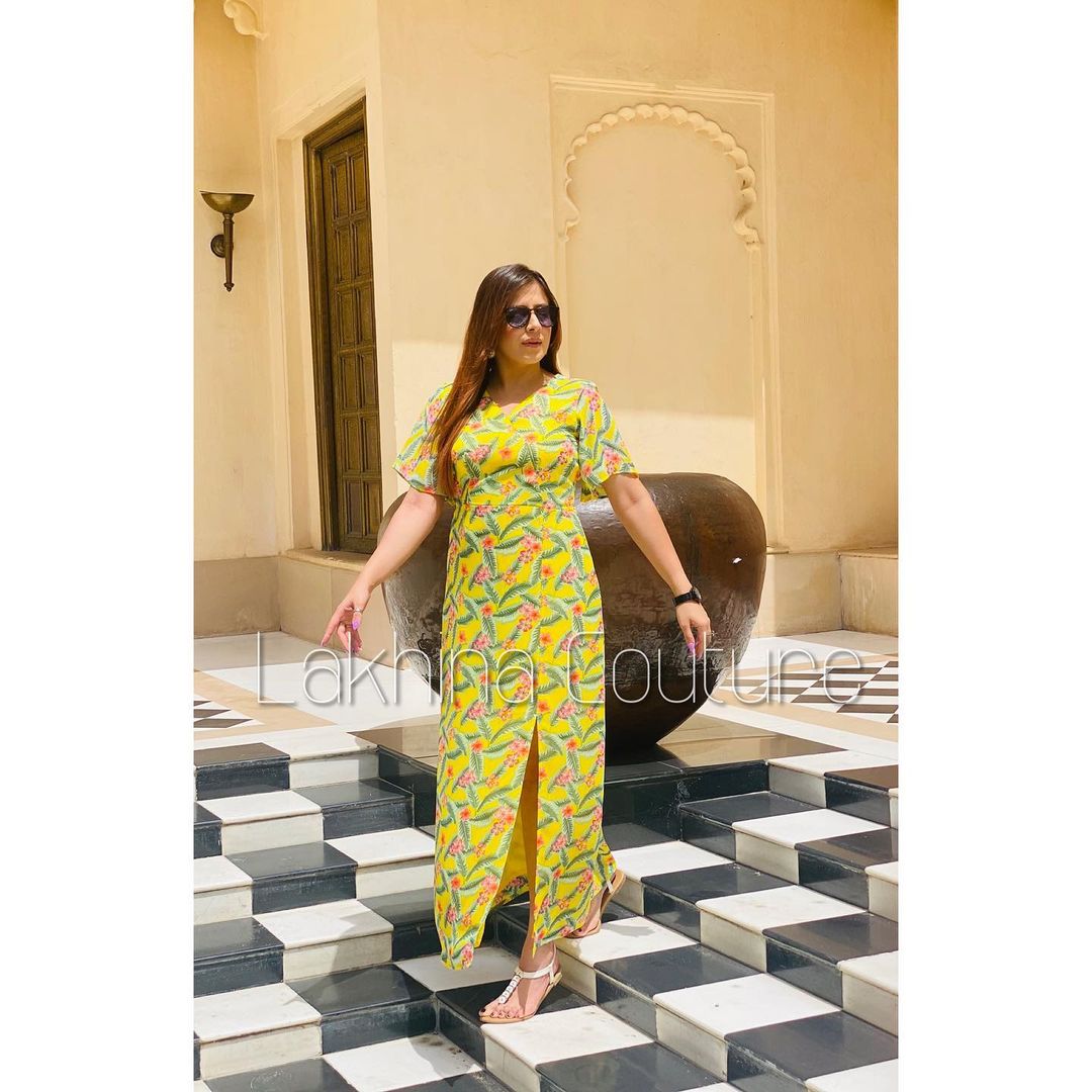 Yellow Georgette Maxi