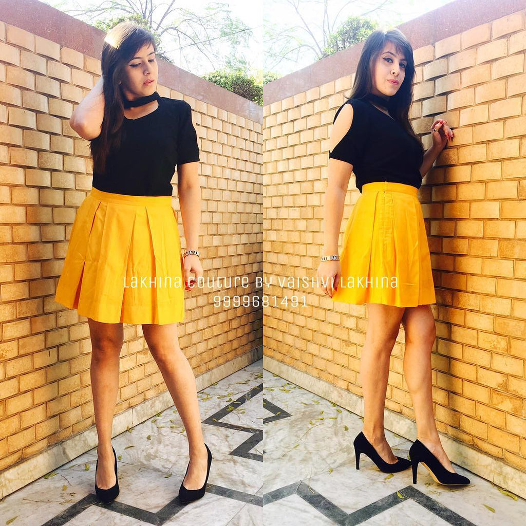 Yellow Crepe Skirt