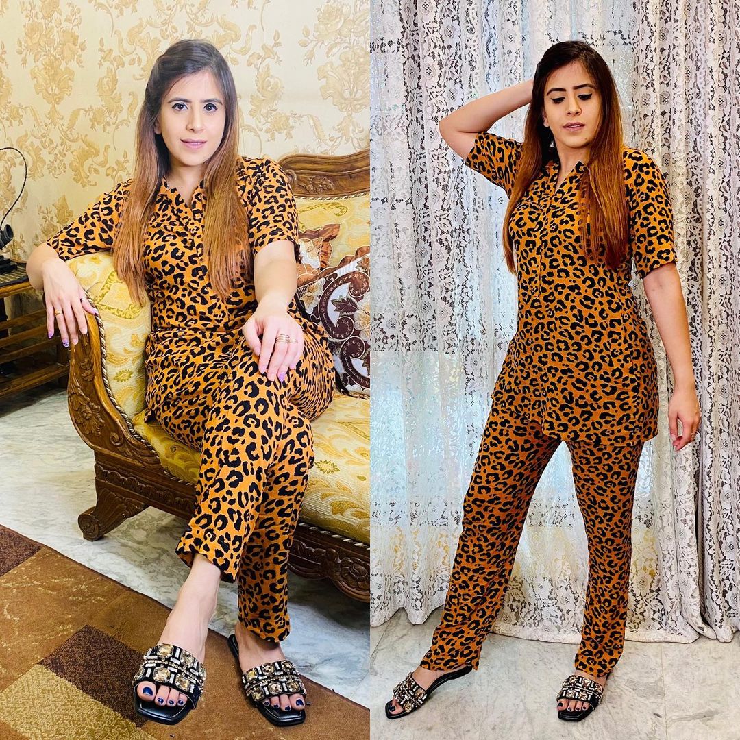 Cheetah Print Night Suit