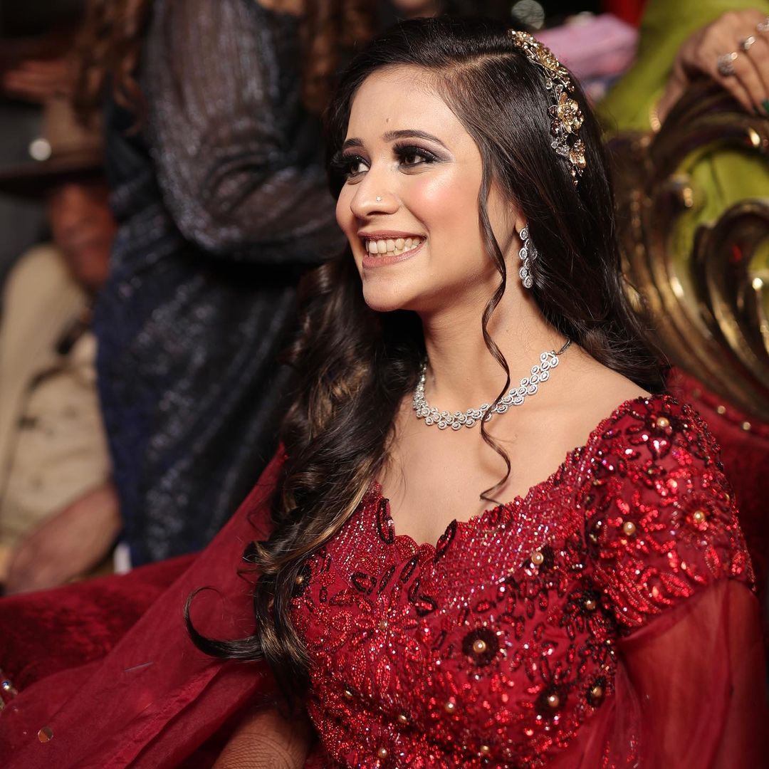 Red Embroidered Gown