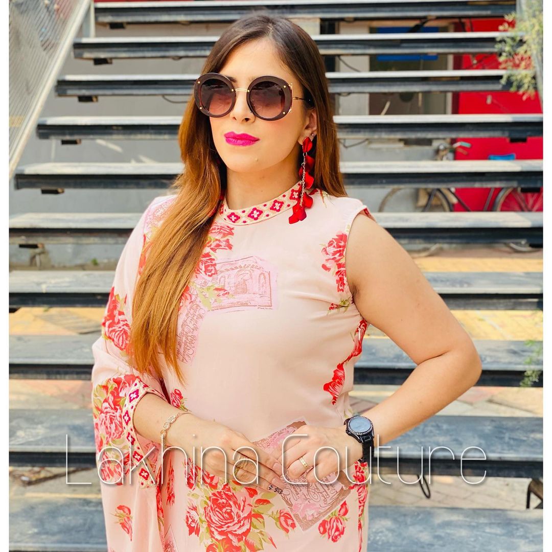 Blush Pink Floral Kaftaan