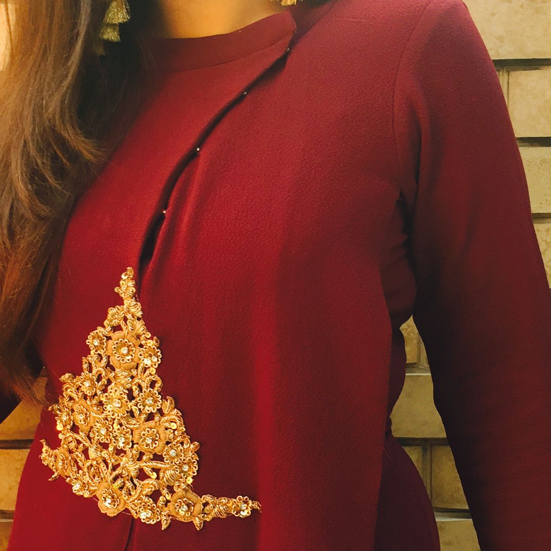 Maroon Ethnic Drape