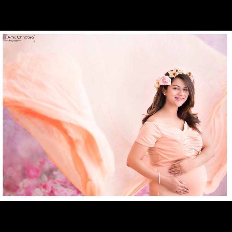 Peach Off Shoulder Gown