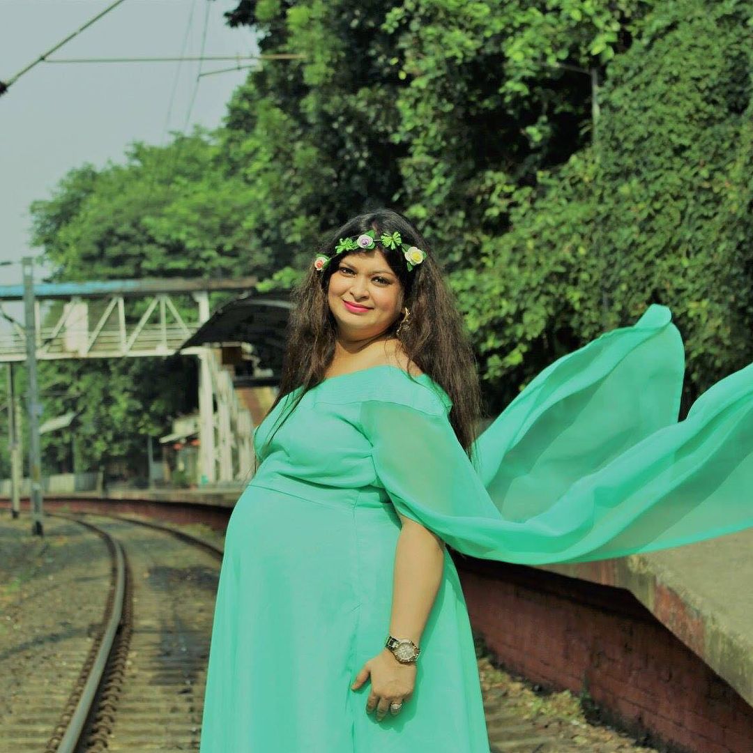 Mint Maternity Gown