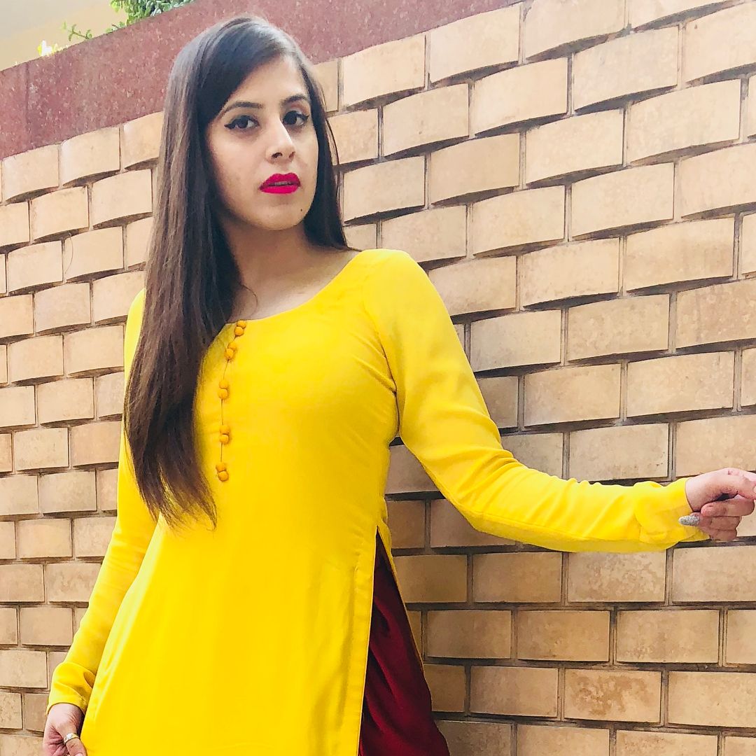 Yellow Georgette Kurti