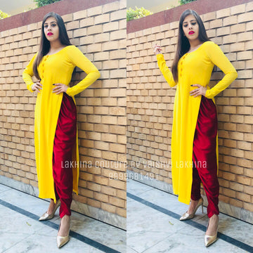 Yellow Maroon Suit
