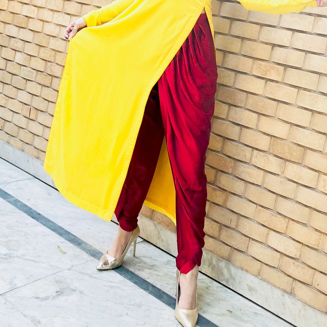 Yellow Maroon Suit