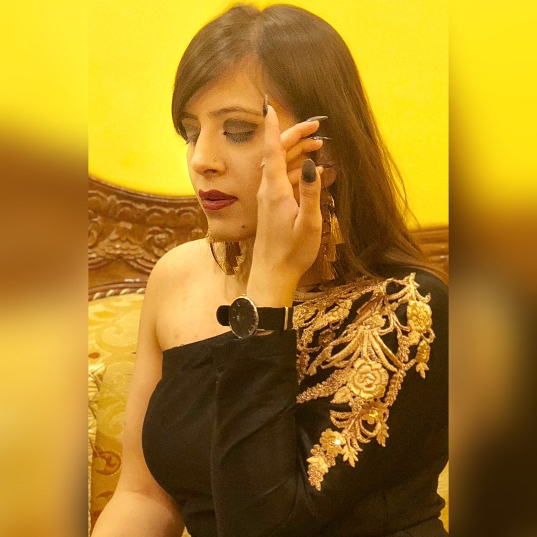 Black Flared Gown