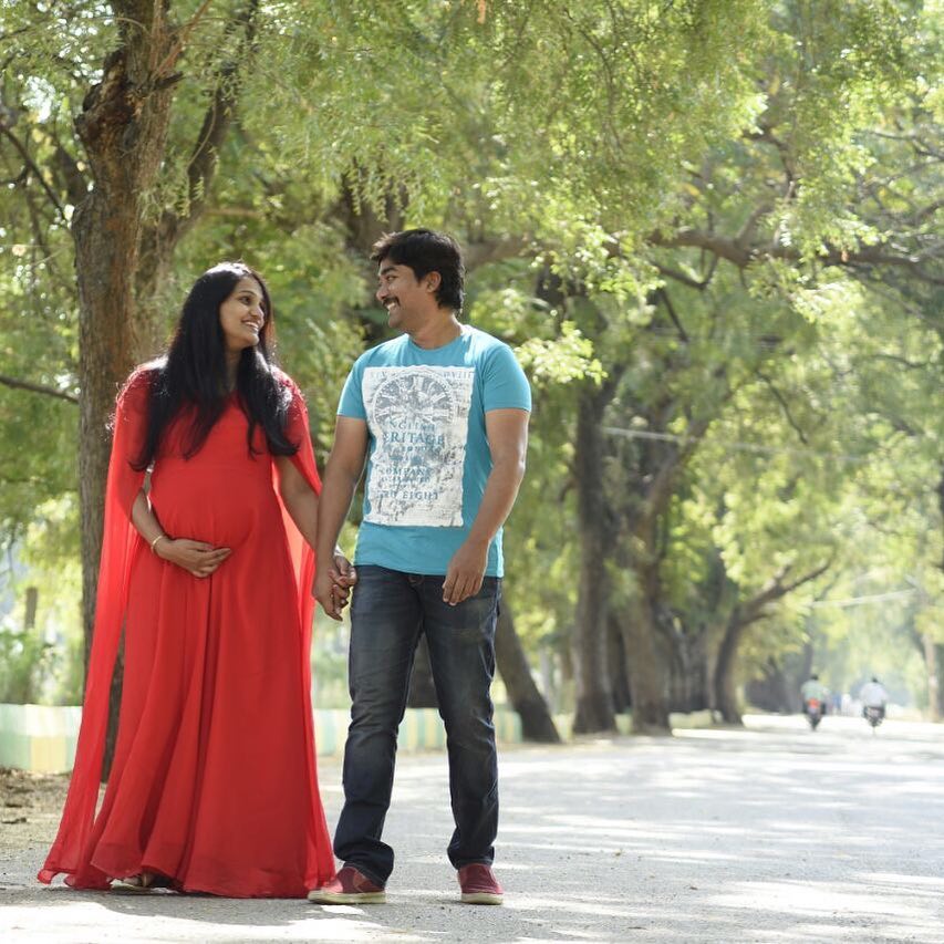 Red Georgette Gown