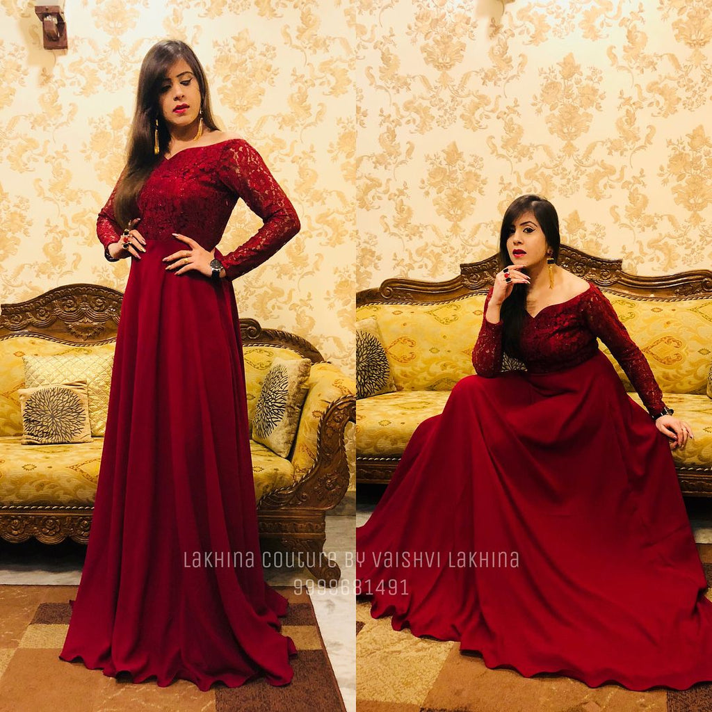 Cranberry Flare Gown