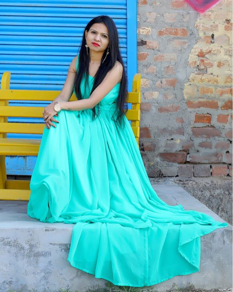 Sky Blue Georgette Gown