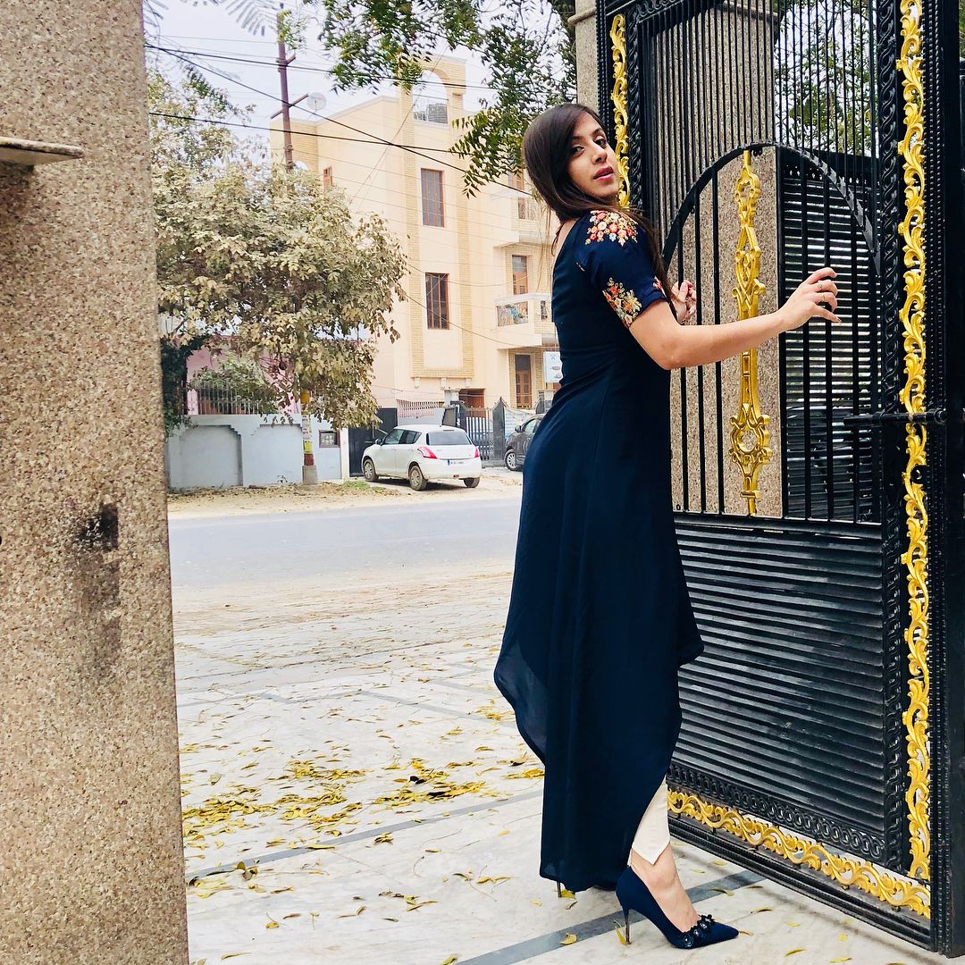 Navy Blue Embroidered Suit