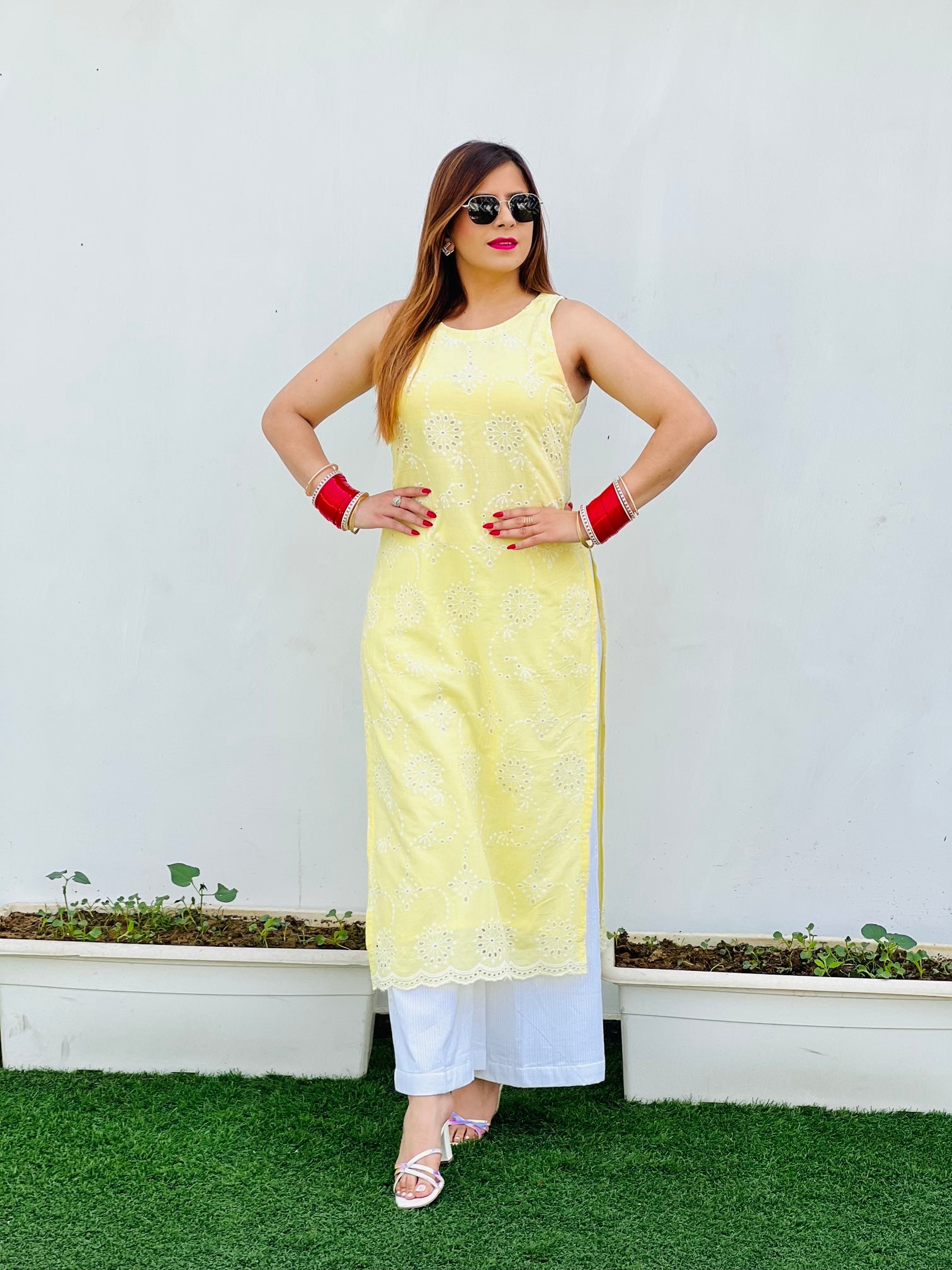 White Cotton Palazzo