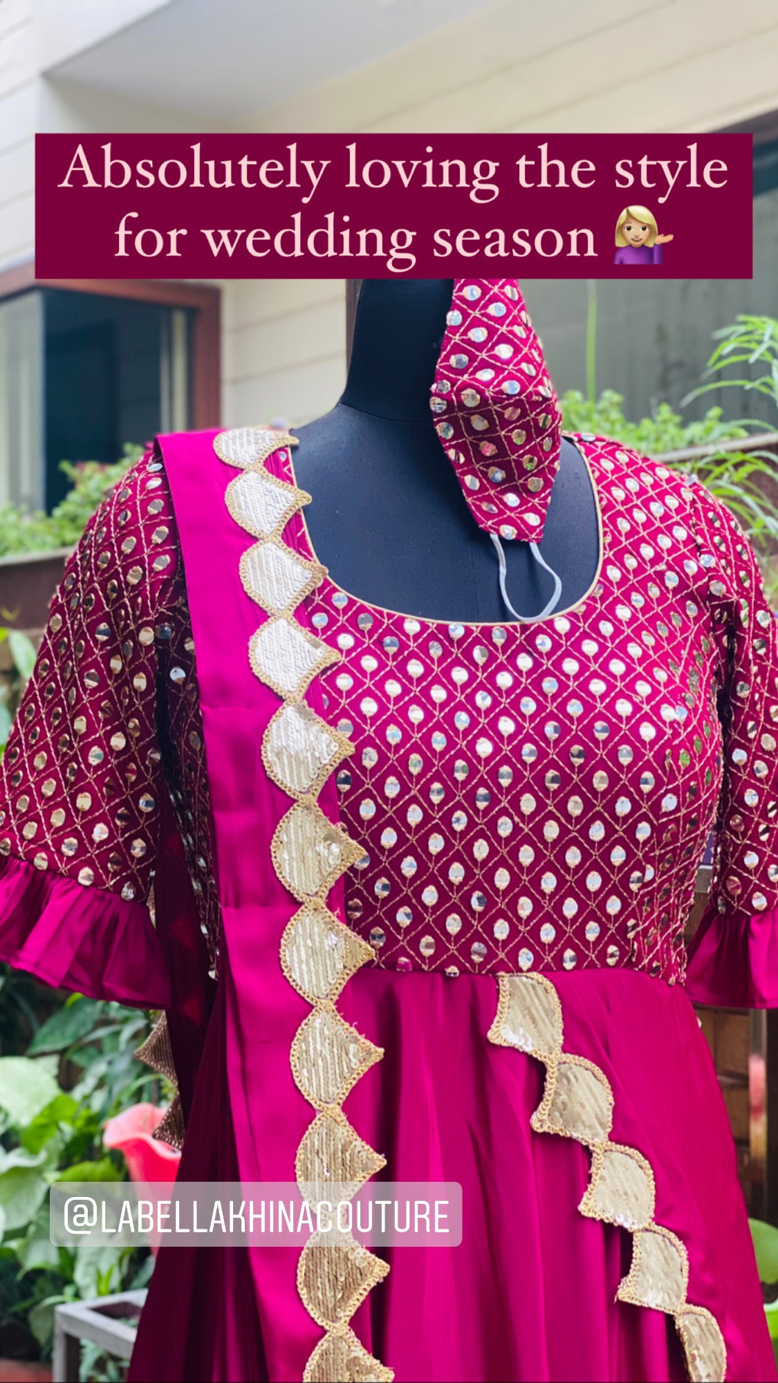 Wine Embroidered Drape Saree