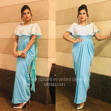 Sky Blue Sexy Drape