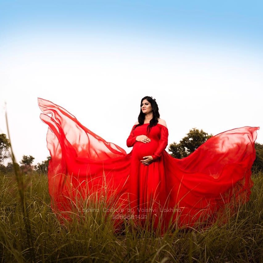 Red Maternity Gown