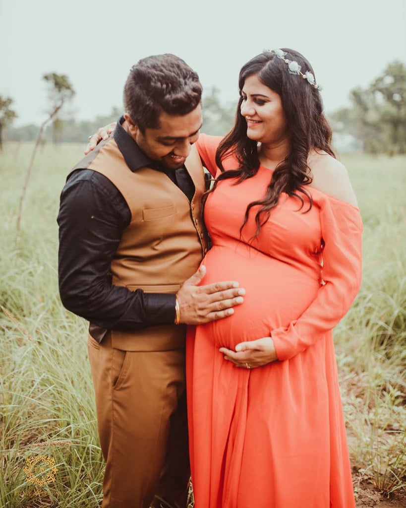 Peach Maternity Gown