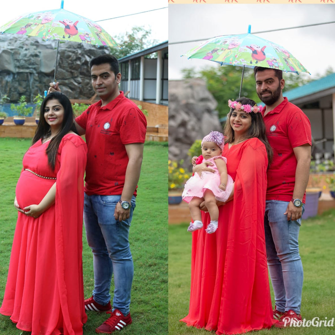 Red Georgette Gown