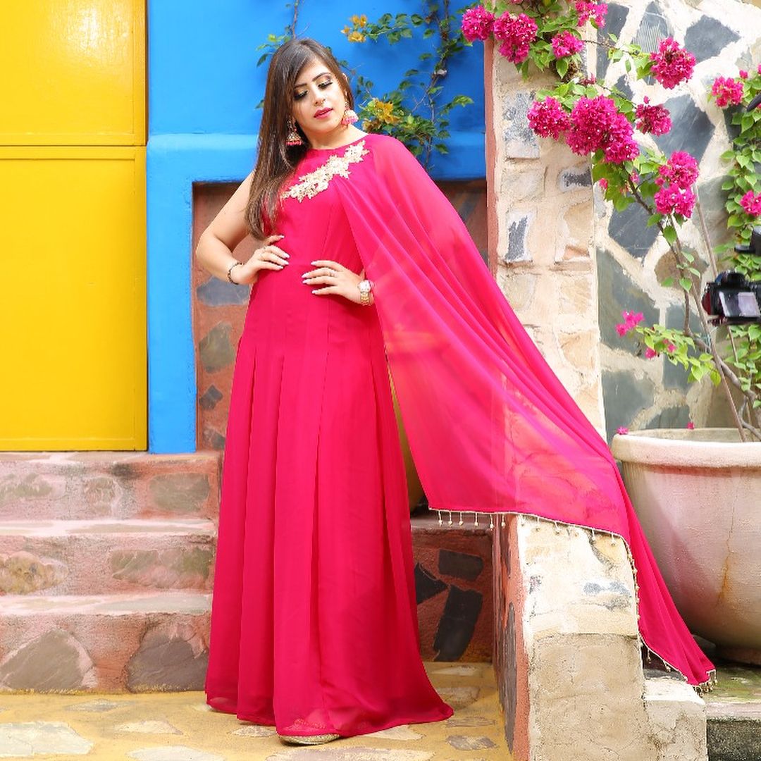 Pink Georgette Gown