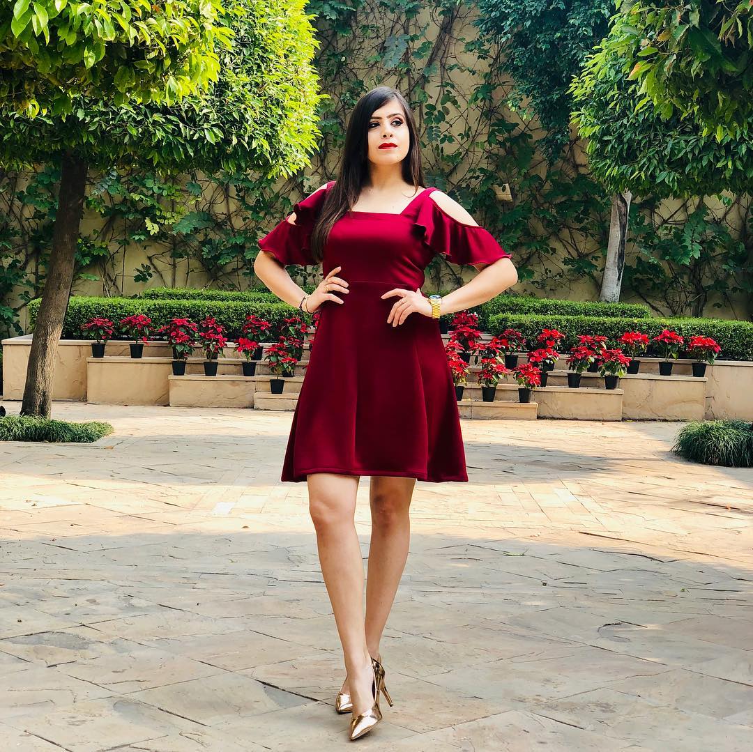 Lycra Maroon Dress