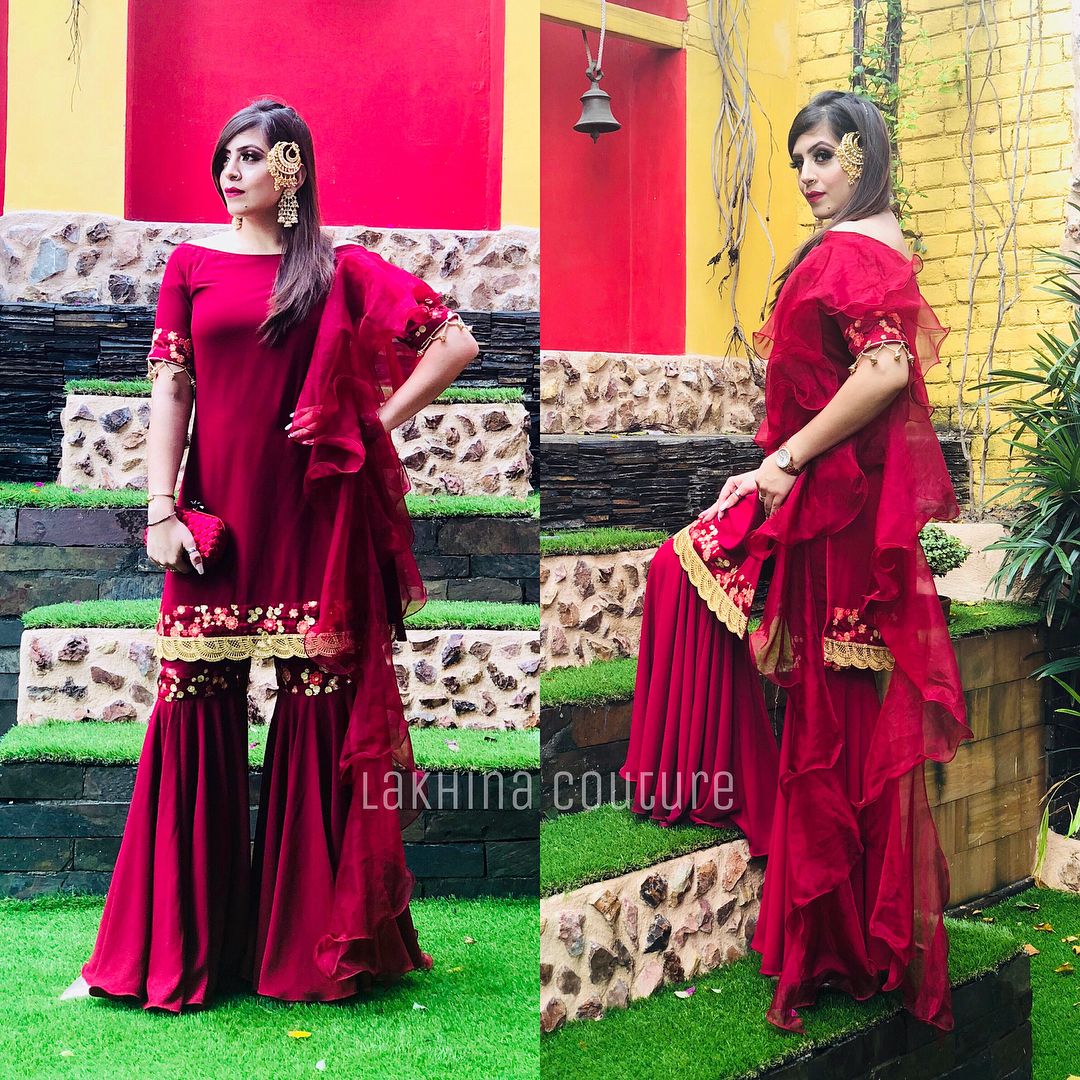 Maroon Garara Suit