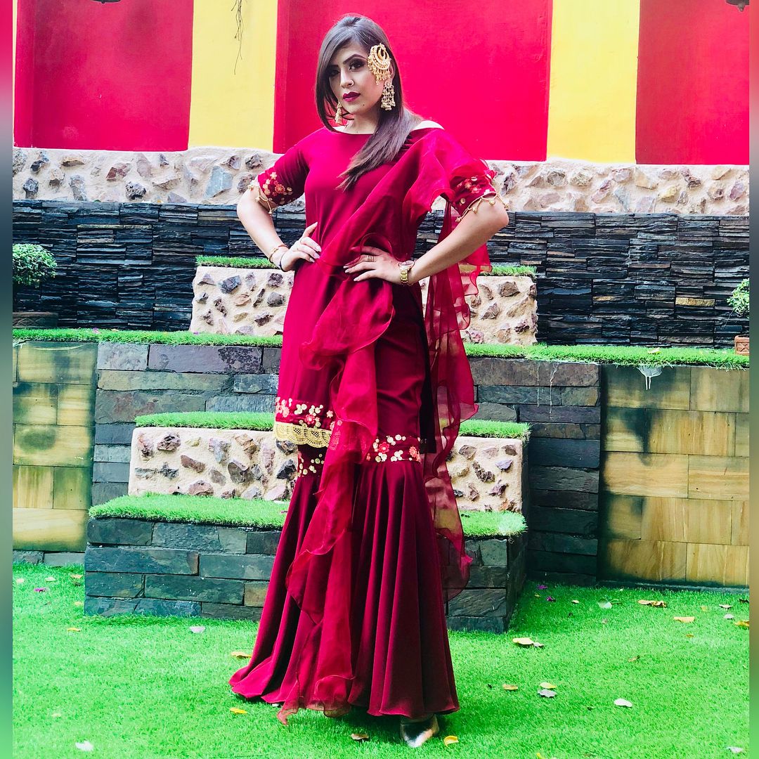 Maroon Garara Suit