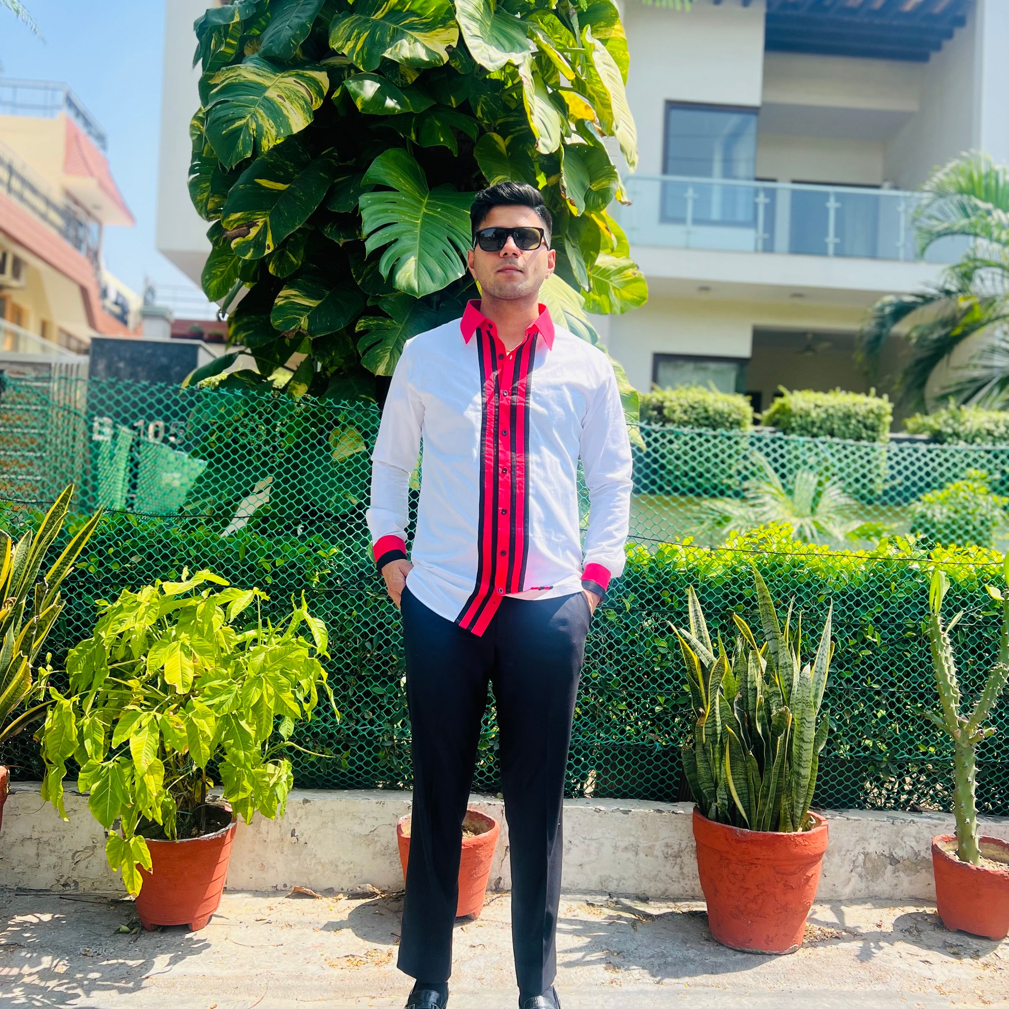 Red & Black Stripes Shirt