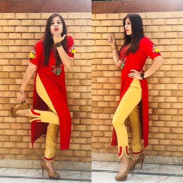 Red Georgette Kurti