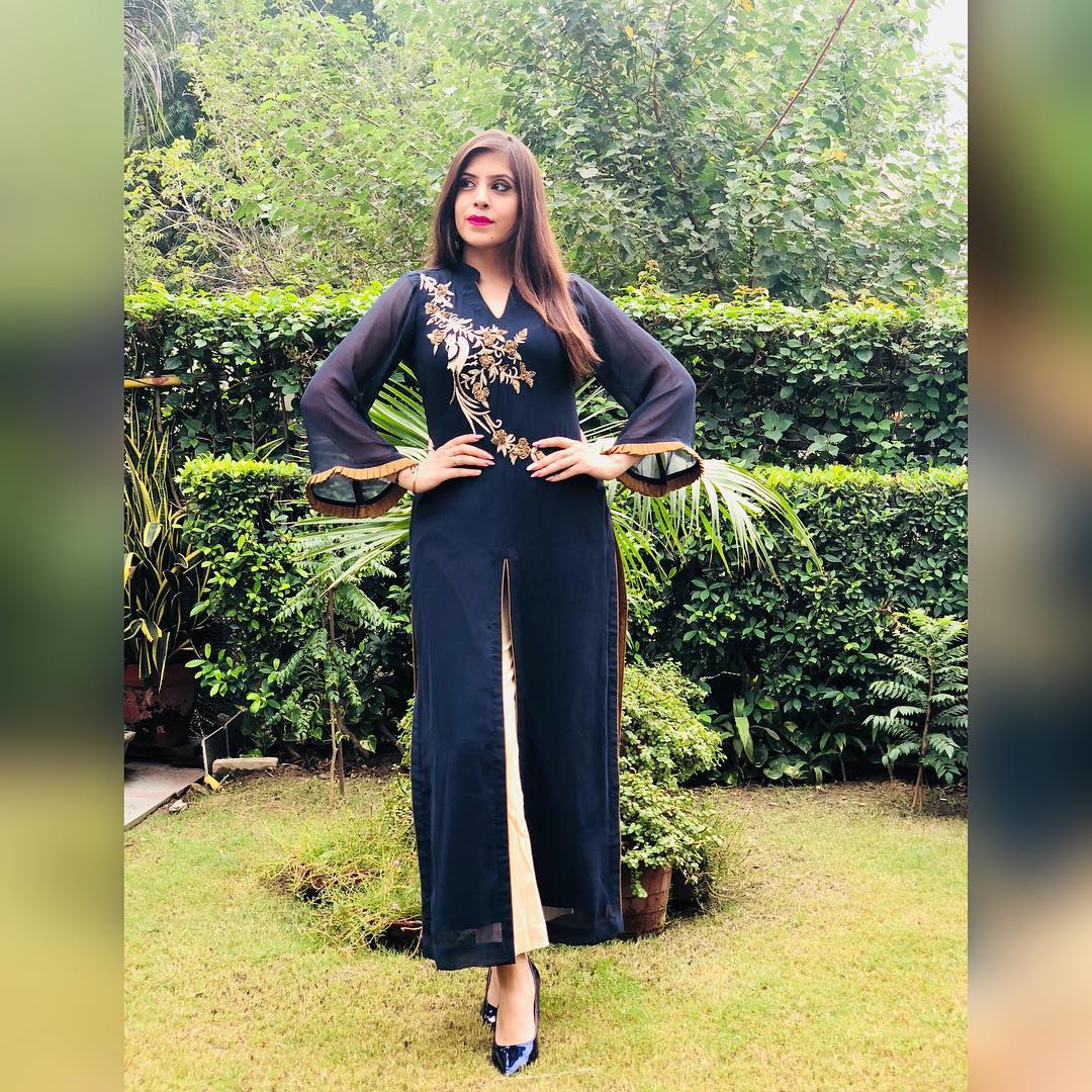 Navy Blue Georgette Suit
