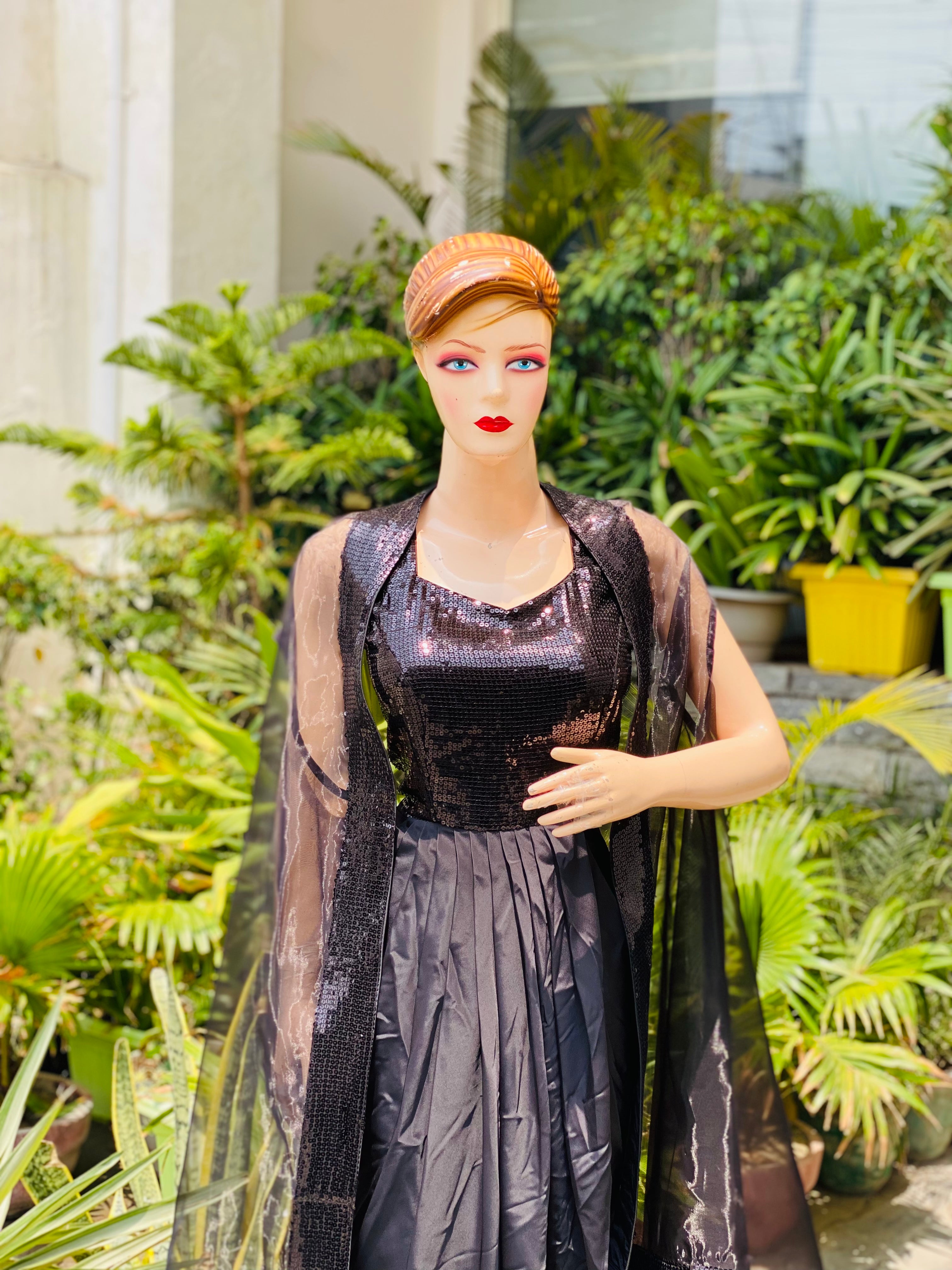 Black Drape With Cape