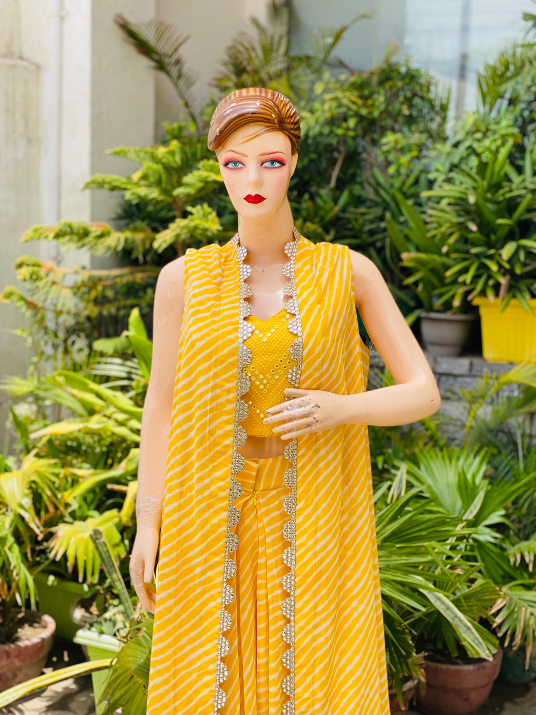 Yellow Leheriya Co-Ord Set